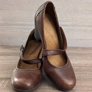 Naturalizer Brown Jansen Mary Janes Leather Size 8